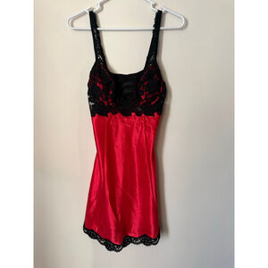 Women's Victoria's Secret Chemise & Slip dress M Red & Black